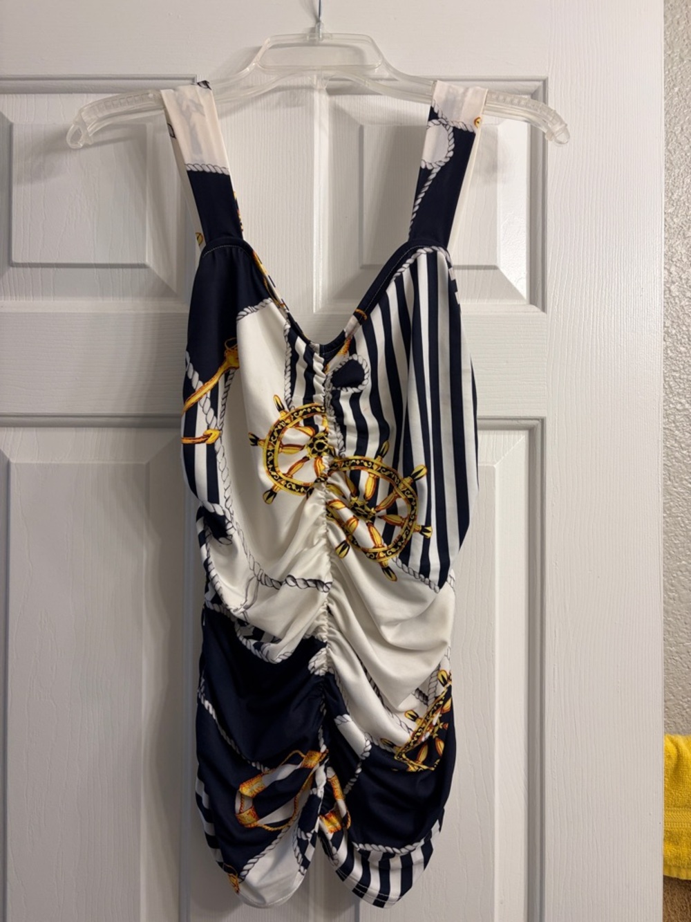 Navy & White Nautical Rope Print Tank Top